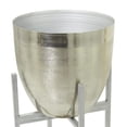 thumbnail image 4 of CosmoLiving by Cosmopolitan 32", 24"H Silver Metal Planter with Removable Stand (2 Count), 4 of 9