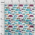 thumbnail image 2 of oneOone Cotton Jersey Medium Blue Fabric Truck Craft Projects Decor Fabric Printed By The Yard 58 Inch Wide, 2 of 5