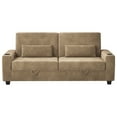 thumbnail image 5 of 87”Large Loveseat Sofa, 3 Seater Couch with Storage, Velvet Fabric Deep Seat Sofa with Pillow& Cup Holders, Modern Comfy Sofa with USB& Type-C Ports, Home Sofa Couch for Living Room Bedroom, 5 of 12