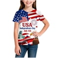 thumbnail image 6 of ITSAME Independence Day Graphic Tees for Girls American Flag Patriotic Tops Kids 4th of July T-Shirts Brown Size 3-4, 6 of 6
