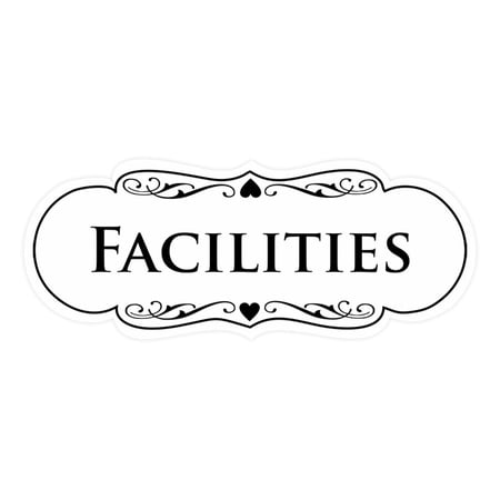Signs ByLITA Designer Facilities Sign (White) - Medium