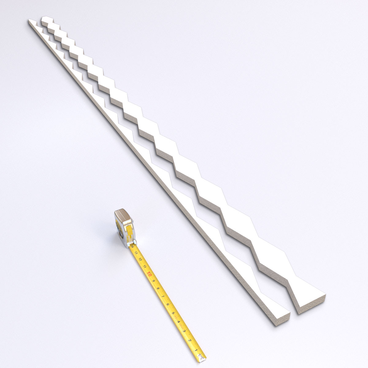 Ekena Millwork 94"H x 1"T Cimarron PVC Adjustable Decorative Slat Wall Panel Kit, Unfinished (contains 23 Slats + 1 Straight Edge Starter Slat)