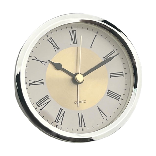 Yinanstore Horloge Ronde Moderne avec Chiffres Romains pour Salon Chambre École argent