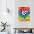 thumbnail image 4 of JRXY Framed Canvas Wall Art for Living Room LGBT Ombre Rainbow Love Wall Decor, Gay Lesbian Event Aesthetic Paintings for Bedroom Office Kitchen Bathroom, Ready to Hang Wall Pictures  12x16 in, 4 of 5