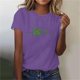 thumbnail image 2 of Mujeres Manga Corta de Verano Tops Impreso Sudadera Casual, Cuello Redondo Blusa Ligera para la Primavera Y el Verano, 2 of 7