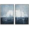 thumbnail image 2 of IDEA4WALL Framed Canvas Print Wall Art Set of 2 Watercolor Pastel Blue & White Landscape Abstract Modern Art Decorative Contemporary Artwork for Bedroom, Office, Hotel - 16"x24"x2 Panels White, 2 of 5