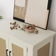 thumbnail image 7 of Accent Cabinet, Buffet Cabinet with Storage, Rattan Sideboard Entryway Cabinet with Doors and Drawer, Kitchen Storage Cabinet Furniture for Living Room, Dining Room, Hallway, Off-White, 7 of 7