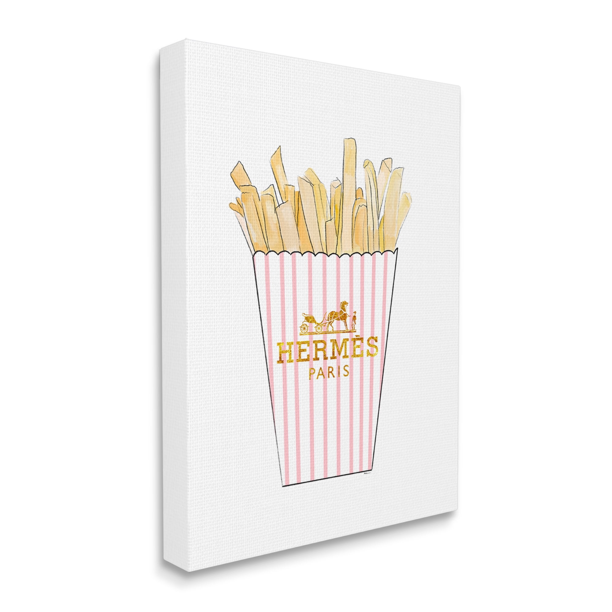 Stupell Industries Glam Pink Fashion Fries Food & Beverage Painting Gallery Wrapped Canvas Print Wall Art, 24 x 30