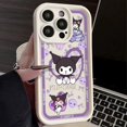 thumbnail image 3 of Kawaii Kuromi Anime para iPhone 15 14 13 12 11 Pro Max XS Max X XR 7 8 Plus 6S 5S caja de teléfono con escalera de ojos líquidos, 3 of 5