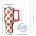 thumbnail image 3 of 40oz Strawberry Travel Tumbler with Flip Straw Lid Handle Stainless Steel Vacuum Insulated Leak Proof Gift for Him Her, 3 of 5