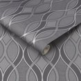 thumbnail image 3 of Ribbon Geo Grey and Silver Wallpaper, 3 of 3