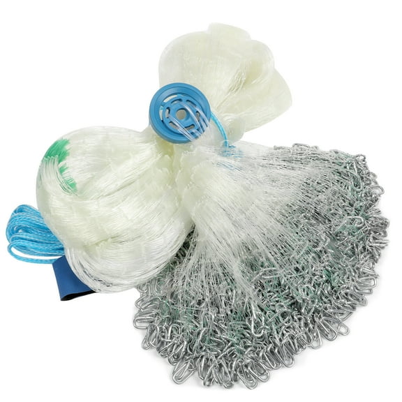 Upgraded 20FT/24FT/30FT Radius Fishing Net Reforced Nylon Line Easy Throw