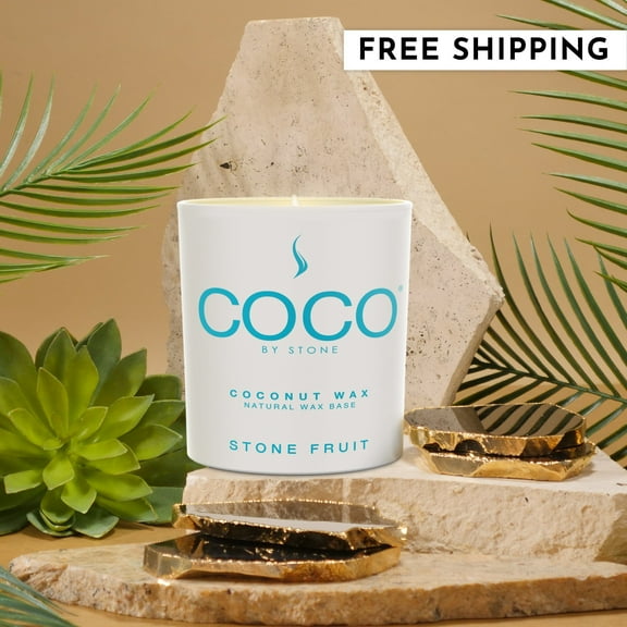 Stone Candles COCO6SF 6.5 oz Coconut Candle - Stone Fruit