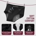 thumbnail image 4 of PULIOU Cotton Underwear for Women, High Waisted Full Coverage Panties, Soft Breathable Stretch Briefs, 3-Pack (Black, L), 4 of 9