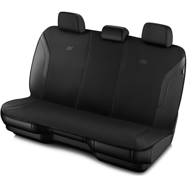 Fundas para Asientos de Auto Skechers de Espuma con Memoria y Cuero Negro Traseras