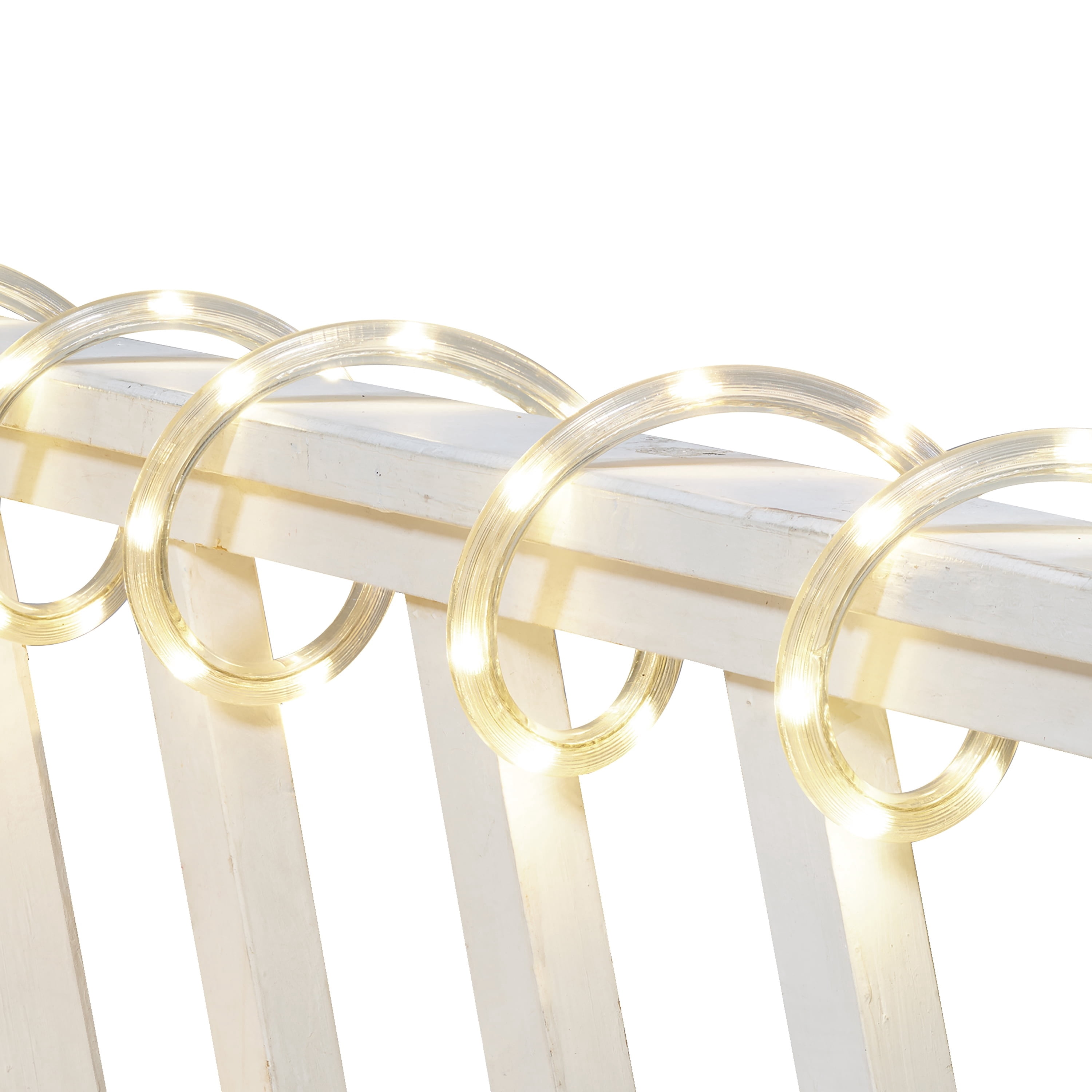 Indoor/Outdoor LED Super Bright Christmas Rope Lights, Warm White, White Wire, 18', by Holiday Time