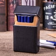 thumbnail image 5 of PU Leather Cigarette Box Case Lighter Holder Case Herb Tobacco Storage Box Case Smoking Cigarette Case Cigar Case Smoker Gift (Lizard grain Black), 5 of 6
