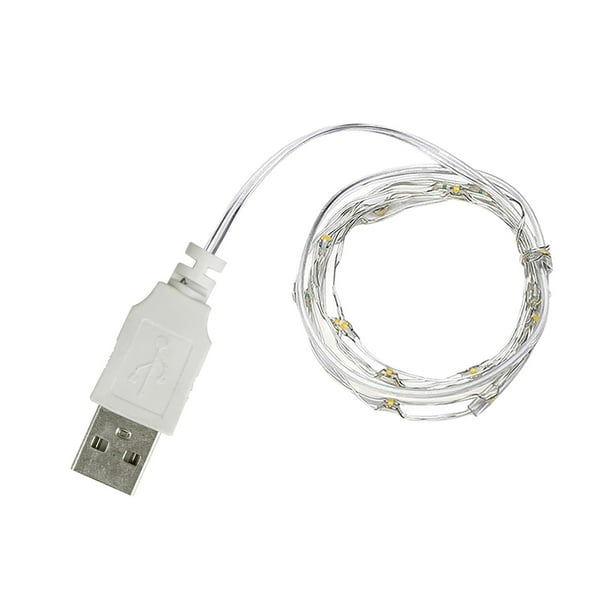 Xihbxyly Luces de Alambre de Cobre Usb, Decoración Floral Led Flexible, Luces Blancas Cálidas, Blancas y de Colores, Perfectas para Jardines, Habitaciones, Fiestas y Bodas, 5 M de Largo, 50 Lámparas