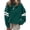 Green, variant on CURBODO Women's Striped Varsity Sweatshirt Oversized Long Sleeve Crewneck Pullover Fall Casual Tops