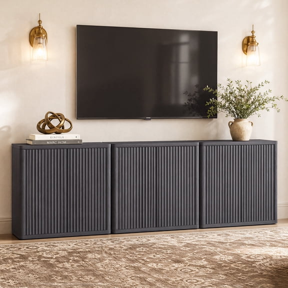 SICOTAS 103.8" Extra Long TV Stand, Modern Entertainment Center with 6 Doors & Adjustable Shelf, Large Media Console Table for Living Room, Ideal for Multi-Room Setup