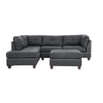 thumbnail image 3 of Bobkona Kipp Reversible Sectional Set with Ottoman in Blue Grey, 3 of 11