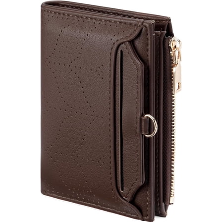 Small Wallet Women RFID Blocking Bifold Compact Card Holder Vegan Leather Wallet for Women with ID Window