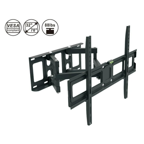UPPYL Articulating Arms TV Wall Mount Bracket fits to Most 26”-65” inch LED,LCD,OLED Flat Panel TVs, Tilt Full Motion Swivel 14.1" Extension, Max VESA 400X400mm,80lbs,Fits 12/16"