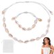 thumbnail image 1 of Juego de 2 pulseras y collares de conchas naturales, pulseras y tobilleras ajustables de conchas para mujeres, niñas y hombres (blanco), 1 of 7