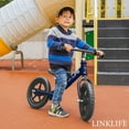 thumbnail image 2 of Linklife Kids Balance Bike for 3 Year Old, 12 Inch Toddler Bike Exercise No Pedal Training Bicycle for Kids Ages 2-5, Adjustable Seat Air Free EVA Tire, Blue, 2 of 7