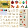 thumbnail image 1 of 36 Pcs Wooden Magnets, Diy Creativity Art Craft Supplies Painting Kit for Kids Party Favors, Decorate Your Own Painting Gift for Ages 4-12, 1 of 6
