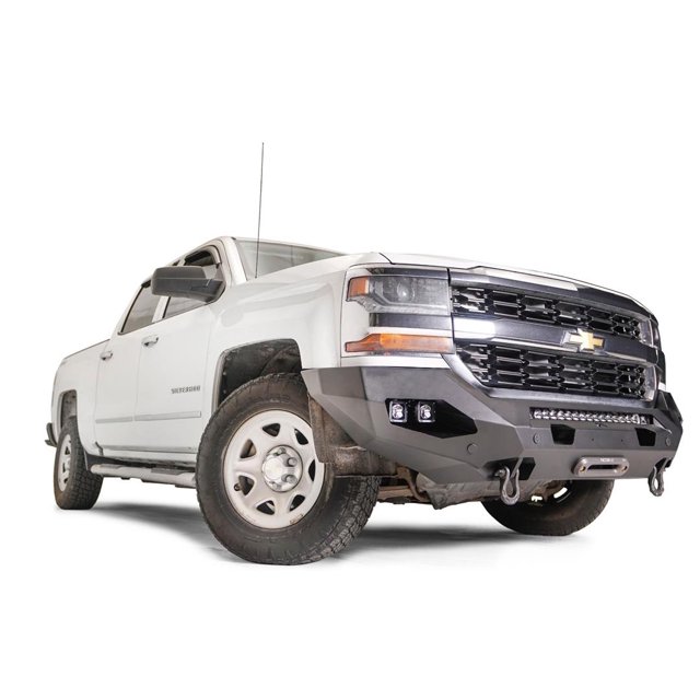 Fab Fours Bumper CS16-X4851-1 Matrix Series; One Piece Design; Direct Fit; Mounting Hardware Included; Without Grille Guard; With Integrated D-Ring Mounts; Powder Coated Matte Black Steel