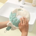 thumbnail image 4 of Joernso Children Hand Towel with Lanyard Super Soft Absorbent Dishcloth Multi-use Wipe Hands Reusable Hangable Coral Fleece Bathroom Hand Cloth Bathroom Accessories, 4 of 8