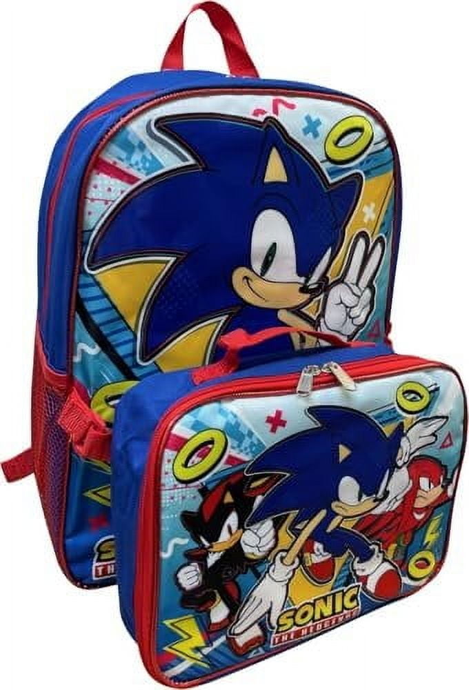 Ruz Sonic The Hedgehog 16 Inch Backpack With Detachable Matching Lunch Box Sonic I