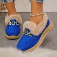 thumbnail image 2 of Pandaie Women's Slip on Loafers Fleece Lined Fuzzy Warm Winter Snow Boots Arch Support Indoor Outdoor Casual Walking Shoes Blue 8, 2 of 8