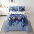thumbnail image 2 of Manfei Cartoon Game Consloe Bedding Comforter Set 7 Pieces, Play Gaming Full Bedding Set, Teens Boys Girls Kids Reversible Fitted Sheet Flat Sheet, Breathable Home Decor, 2 of 7
