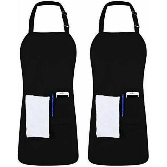 Utopia Kitchen Adjustable Bib Apron With 2 Pockets - Adjustable Neck Strap With