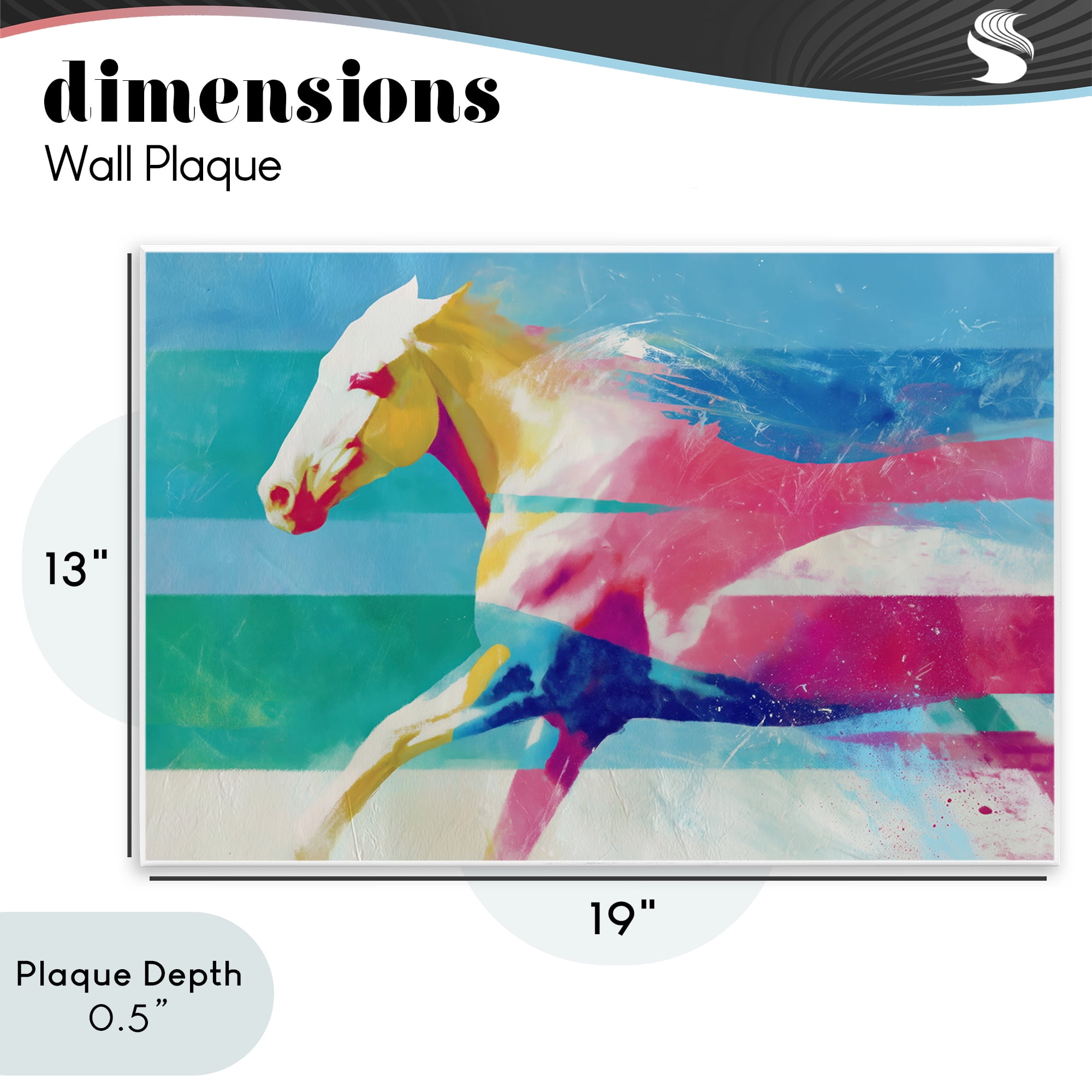 Stupell Industries Abstract Horse In Stripes Wall Plaque Art, design by Chromatic Storm Studio