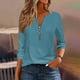 thumbnail image 2 of Camisas para mujer,Camiseta de manga larga estampada para mujer, blusa informal de cuello redondo, poliéster, cierre de cremallera, ideal para uso diario y en casa, sopatenor, 2 of 9