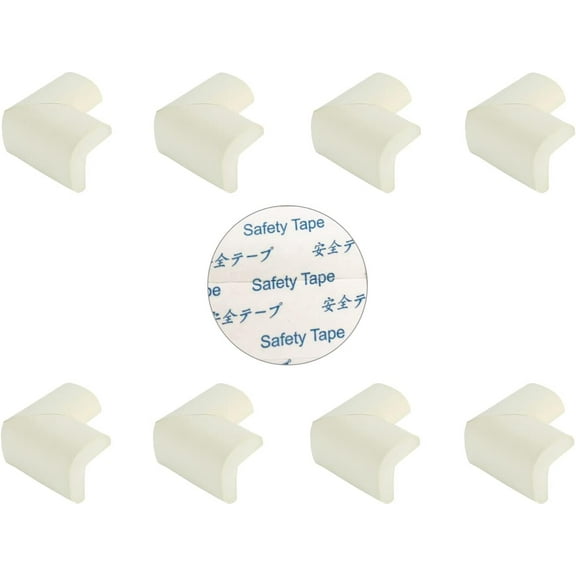 Edge & Corner Guards, 8 Pack – Table Corner Protector, Desk Edge Protection, Impact Absorbing Furniture Bumper, Baby Safety Foam Corner Guard, Soft Corner Cover Cushion for Kid, Adhesive (white color)