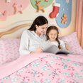 thumbnail image 5 of Manfei Cute Xmas Candy Cane 7-Piece Twin Bedding,Winter Holiday Bedding Comforter Set,Pink Reversible, 5 of 7