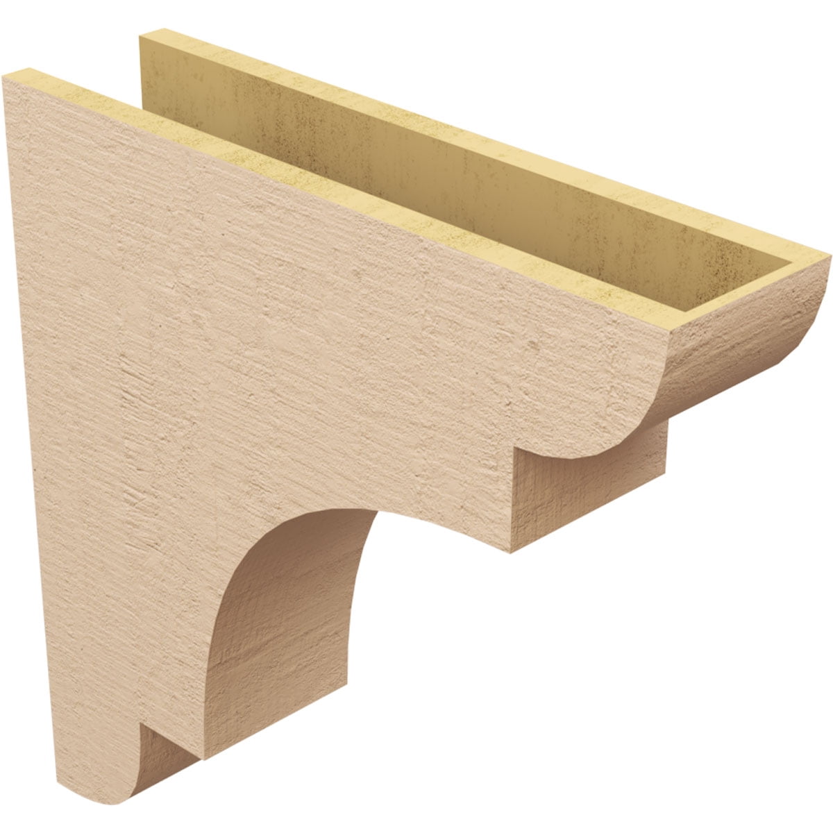 6"W x 24"D x 24"H Thin New Brighton Rough Cedar Woodgrain TimberThane Corbel, Primed Tan