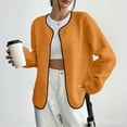 thumbnail image 2 of ShomPort Cardigans Grande Taille pour Femmes Col Rond Manches Longues Ouvert Manteaux Décontractés Couleur Unie Vestes Basiques Tendance, 2 of 5