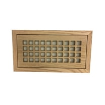 4 Inch x 10 Inch Red Oak Hardwood Vent Floor Register Flush Mount, Eggcrate Style, Unfinished