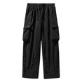 thumbnail image 2 of Fashion Plus Size Cargo Pants for Mens Work Outdoors Thickening Water Proofing Design Solid Casual Elastic Waist Pocket Cargo Pants Under 5$, 2 of 7