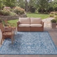 thumbnail image 4 of SAFAVIEH Courtyard Darin Traditional Indoor/Outdoor Area Rug, 6'7" x 6'7" Square, Navy/Ivory, 4 of 14