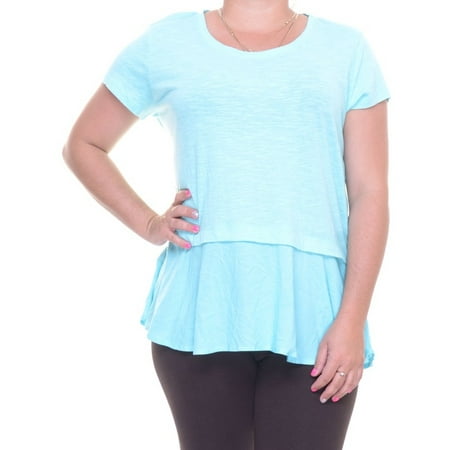 Style & Co Petite Layered-Look Peplum T-Shirt Size