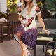 thumbnail image 3 of Easygdp Butterfly Over Lavender para Vestido Transpirable de Mujer, Vestido Suelto de Manga Corta con Pliegues y Bolsillos para el Verano, 3 of 6