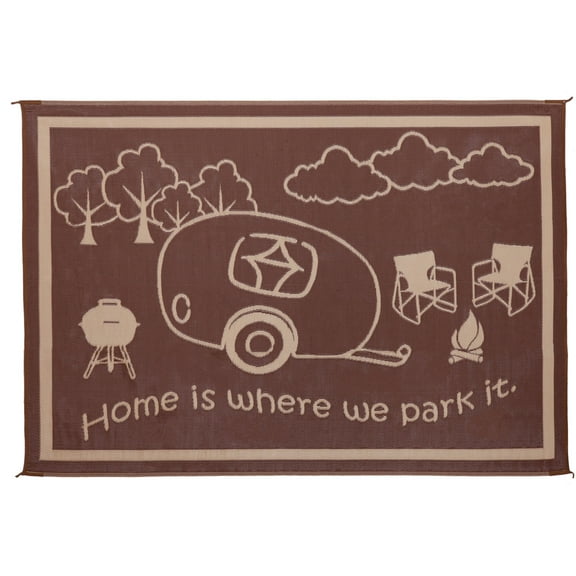 Ming's Mark RH8117 8' x 11' RV Home Mat, Brown/Beige