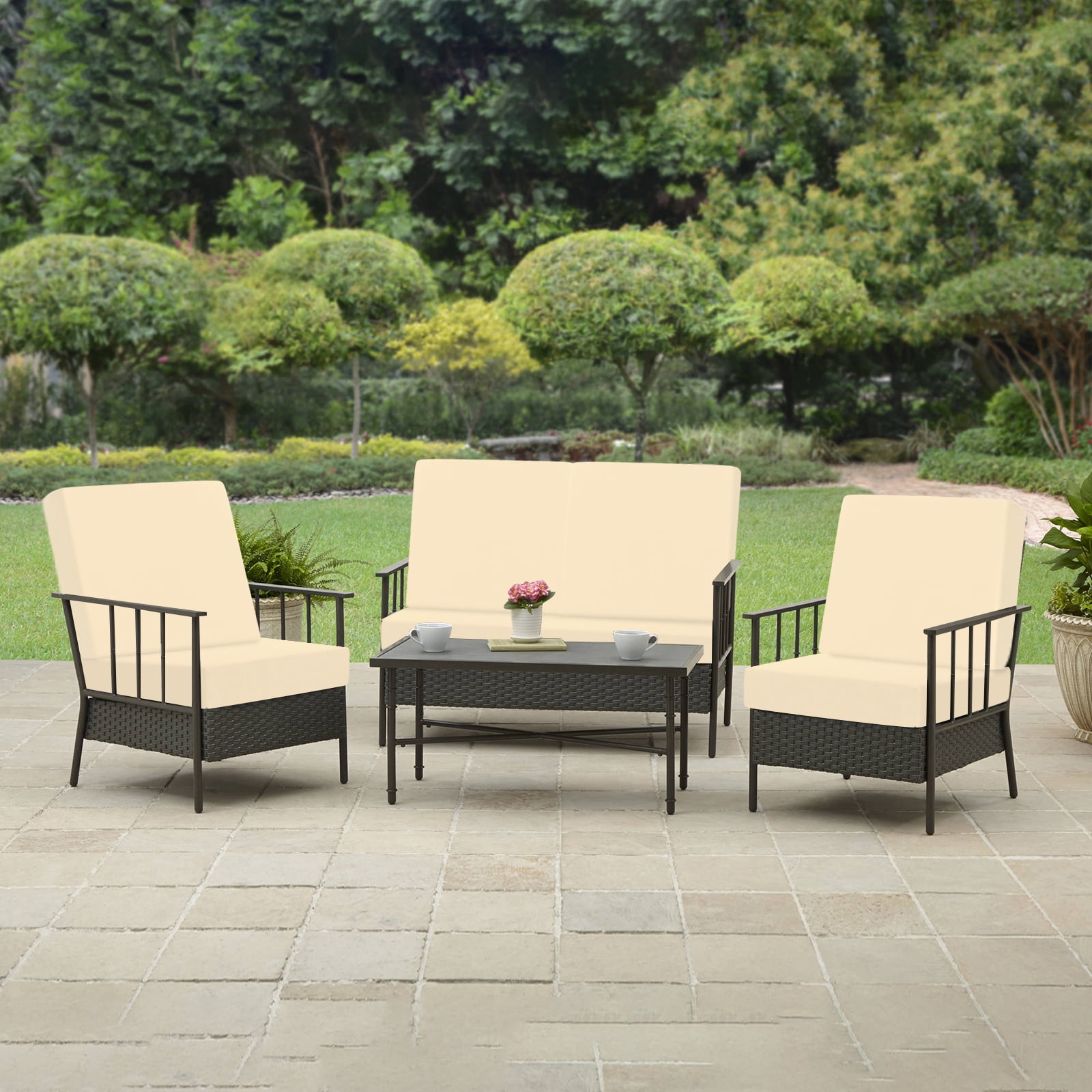12 Pcs Patio Outdoor Cushion Covers Replacement Waterproof Stretch Sofa Couch Cushion Covers Washable Individual Couch Slipcovers Set Furniture Protector