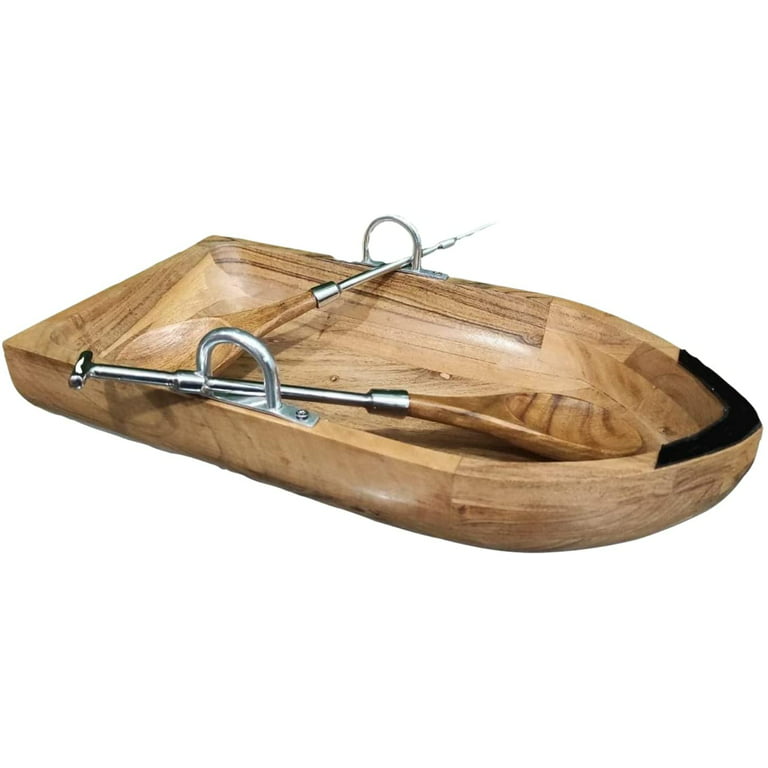 Wooden Rowboat Extra Large Salad Serving Bowl with a Pair of Stainless  Steel Serving Utensils by Gute, Boat Salad Bowl 16 L- Perfect For Parties